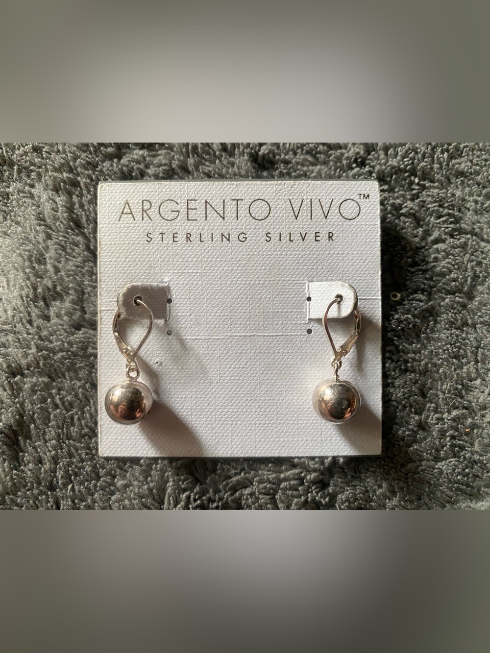 Argento Vivo Sterling Silver Polished Ball Drop Earrings - Silver